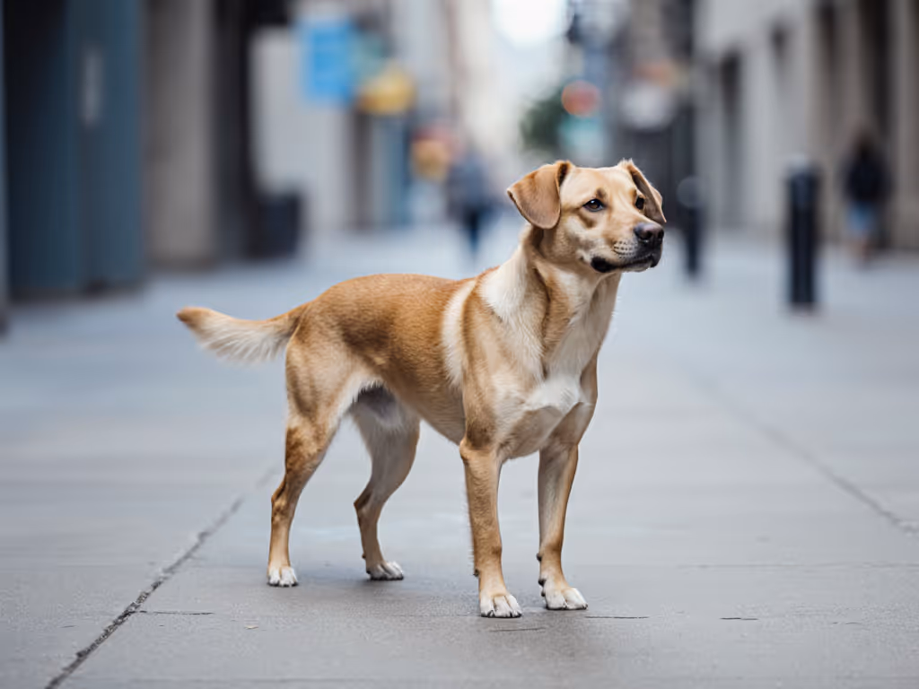dog_performing_static_standing_exercise_on_sidewalk