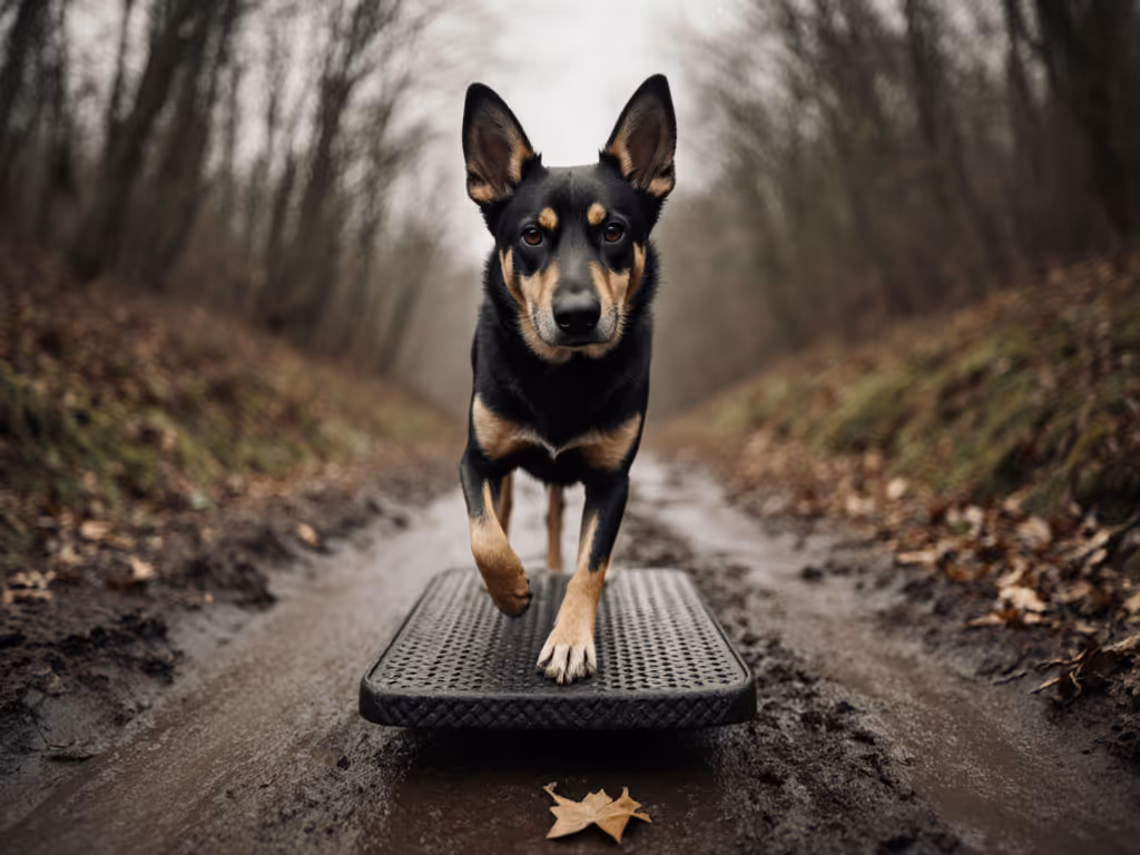 muddy_trail_with_dog_on_balance_platform